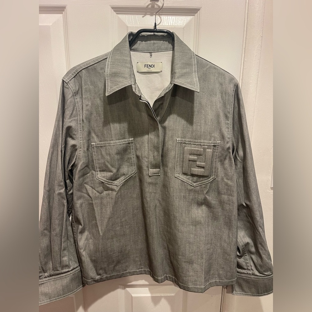 Fendi Charcoal Button-Up blouse